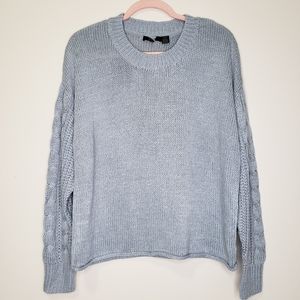 RDI loose knit sweater with cableknit arms M